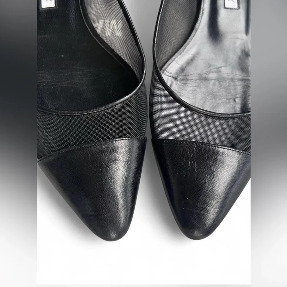 Manolo Blahnik Black Leather and Mesh Flats - Picture 5 of 10